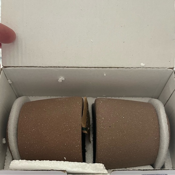 Citrine Canyon Collection Pottery Spice Jar Set of 2 w/ lids by Magenta - Picture 4 of 7